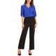 thumbnail image 2 of INSPIRE CHIC Blusas de cuello en V para mujer con mangas 3/4 enrollables y túnica plisada fluida XS Azul Real, 2 of 6