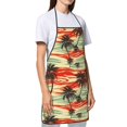 thumbnail image 3 of Fuzoiu Colorful Hawaii Palms Print Waterproof Apron, Kitchen Apron for Women Men Chef, Apron for Christmas Dinner Party Cooking Baking Crafting House Cleaning Kitchen, 3 of 7