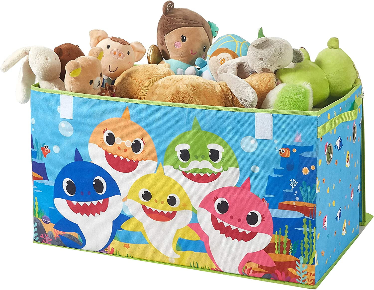 Pinkfong Baby Shark Blue Soft Polyester Canvas Collapsible Toy Storage Trunk for Kids
