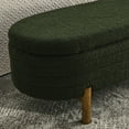 thumbnail image 6 of Upholstered Fabric Storage Ottoman Bench with Hidden Compartment, Bed End Bench for Bedroom Living Room Entryway, Handmade Hallway Stool with Rubberwood Legs, Green, 6 of 7