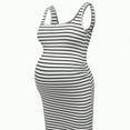thumbnail image 4 of Maternity Dress Summer Fall Sleeveless Striped Hip Hugging Tight, 4 of 6