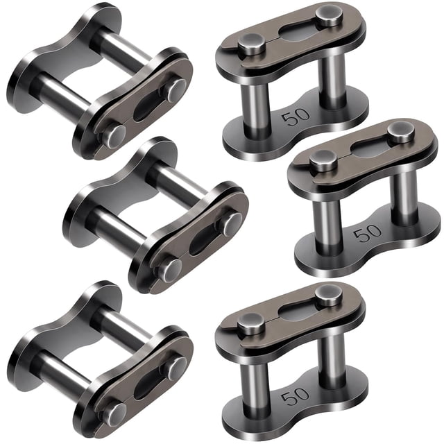 HUGFEGWE 6pcs #50 Roller Chain Connecting Links, Master Connector Link Heavy Duty for Bycicles, Mini Bikes, Motorcycles, Go-Karts, Agricultural Machine, Home and Industrial Machinery CA919-164708