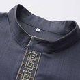 thumbnail image 5 of IWRICH Men's Embroidery Moroccan Thobe Men Mogadishu Djellaba Robe Jubba Prayer Kaftan Arabic Abaya 03-Blue XL, 5 of 7