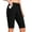 Black, variant on Womens Swim Shorts Knee Length High Waisted Drawstring Swim Bottoms with Pockets and Liner