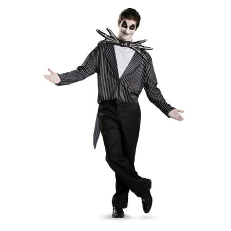 Disguise Men's Tim Burton's The Nightmare Before Christmas Jack Skellington Classic Costume, Black/White,