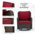 thumbnail image 3 of HOSSLLY 3 Piece Patio Bistro Furniture Sets Clearance, Outdoor Wicker Swivel Rocker Patio Set, 360 Degree Swivel Rocking, Red, 3 of 9
