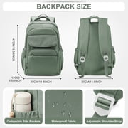 Cute Backpack for Women Men, Waterproof High School Bag Basic Backpack for College Students, Travel Laptop Backpack Lightweight Casual Daypack, Middle School Bookbag, Olive Green