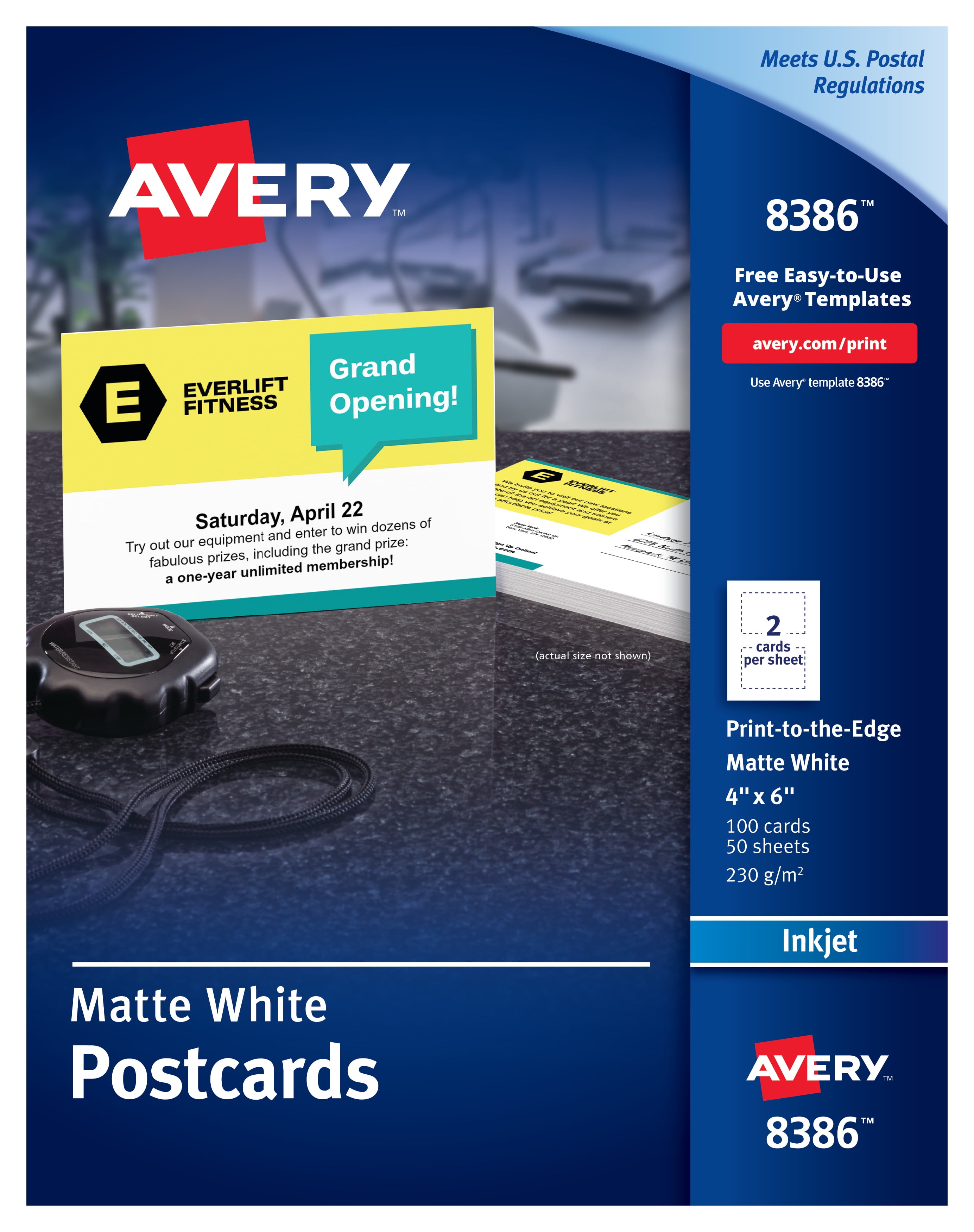 Avery Postcards, Matte, Two-Sided Printing, 22122121-22121/221" x 221-22121/221", 221212210 Intended For Free Postcard Template 4 Per Page