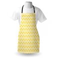 thumbnail image 3 of Yellow Apron Chevron Abstract Zig Zag Pattern Striped Cool Geometric 90s Style Retro Art, Unisex Kitchen Bib Apron with Adjustable Neck for Cooking Baking Gardening, White and Yellow, by Ambesonne, 3 of 3