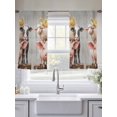 thumbnail image 5 of Farm Animal Sheer Curtains 45 inches Long 2 Panels Set Pig Sheep Cow Chicken Countryside Tiers Sheers Rod Pocket Small Window Short Curtains for Kitchen Cafe, Each 52" W x 45" L, 5 of 7