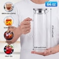 thumbnail image 2 of GPED 64 oz Glass Pitcher, Glass Water Jug with Lid and Spout, 1.8L Glass Carafe for Fridge, Thickened Borosilicate Iced Juice Jugs for Cold and Hot Beverage, Easy Clean Heat Resistant Jug, 2 of 7
