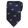 thumbnail image 3 of Jacob Alexander Men's Woven American Flags USA Navy Extra Long Neck Tie, 3 of 6