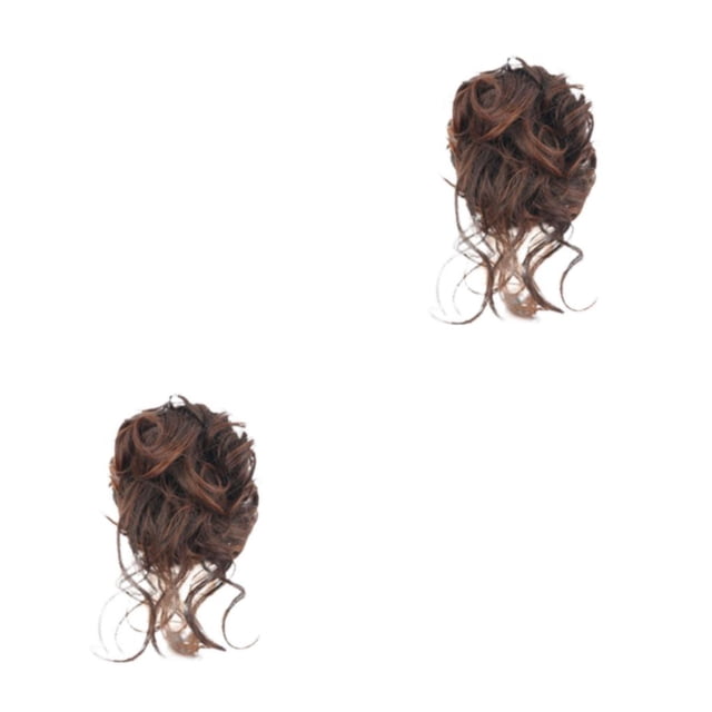 VONKY Messy Curly Hair Buns Safe And Reliable Fit For Any Face Shape Fit For Any Face Shape And Any Skin light brown 2Set