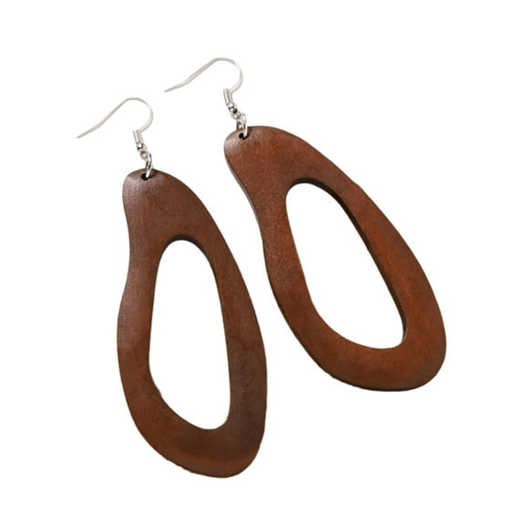 KCAHPAN Lightweight Wooden Earrings With Retro Design For Fashion Forward Women Looking To Enhances Their Seasonal Wardrobe