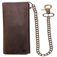 thumbnail image 6 of IBRO Motorcycle Chain Wallet for Men - 100% Natural Genuine Leather, Long Trifold RFID Blocking, Credit Card Money Organizer - Mens Trucker Biker Metal Chain Wallets Vintage Chain Crazy Horse Brown, 6 of 8