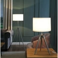 thumbnail image 2 of 64" - 47" In Mid-Century Adjustable Tripod Chrome/Silver Metal Floor Lamp, 2 of 6