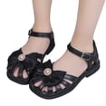 thumbnail image 3 of NOKIO Girls' Closed Toe Mary Janes Kids Boho Sandals Kids Summer Sandals Girls' T-Strap Sandals Children Shoes Flat Sandals Hollow Beach Shoes Fashion Soft Sole Girls Boys Casual Sandals, 3 of 7