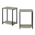 thumbnail image 2 of Furinno Simplistic Industrial Metal Frame End Table, 2-Pack, French Oak, 2 of 5