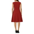thumbnail image 3 of INSPIRE CHIC Vestidos sin mangas para mujer, elegante vestido de oficina de cuello redondo en corte A, 2XL rojo, 3 of 4