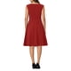 thumbnail image 3 of INSPIRE CHIC Vestidos sin mangas para mujer, elegante vestido de oficina de cuello redondo en corte A, 2XL rojo, 3 of 4