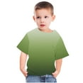 thumbnail image 4 of Odeerbi Toddler Kids Boys Girls Gradient Tops Short Sleeve T-shirt Summer Funny Graphic Shirts 3-14 Years Green, 4 of 5