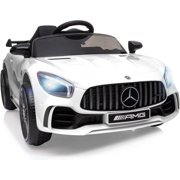 NEWWARE 12V Kids Ride On Car, Licensed Mercedes-Benz G63 Electric Vehicles for Kids with Remote Control, AUX/FM/USB, Spring Suspension, LED Light, Bluetooth, Horn, Safety Lock , White