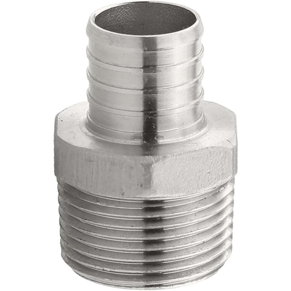Boshart Plumbeez PEX Adapter PE-PS-MA10 - 1 In. x 1 In. MPT Stainless Steel