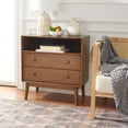 thumbnail image 2 of SAFAVIEH Scully 2 Drawer 1 Shelf Chest, Medium Oak/Antique Gold Drawer Knobs (28 in. W x 15 in. D x 29 in. H), 2 of 13