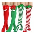 thumbnail image 3 of W 2 Pares De Calcetines Navideños, Medias Largas A Rayas, 3 of 8