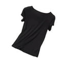 thumbnail image 5 of Sakmal Short Sleeve Pajama Tops Women Pullover Plus Size Tshirt Black Crew Neck Tshirt for Women L, 5 of 5