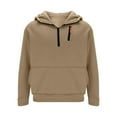 thumbnail image 5 of Zylanna Men's Hooded Sweatshirts with Pockets, Solid Color Half-Zip Casual Soft & Warm Sport Hoodies Pullover for Men Khaki, 5 of 7