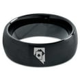 thumbnail image 2 of Tungsten Nevada The Silver State Playing Cards Band Ring 8mm Men Women Comfort Fit Black Dome Brushed Polished, 2 of 4
