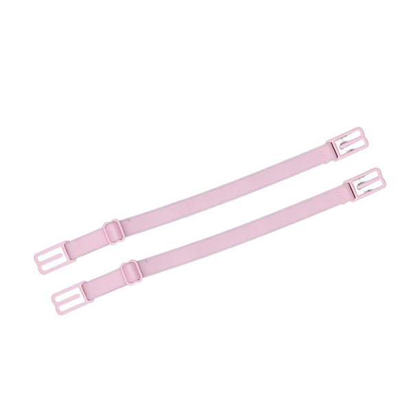2 Pieces Nylon Woman Bra Strap Holder Nonslip Replacement Solid Color  Flexible Exercise Underwear Straps Clip Accessories Light Pink 