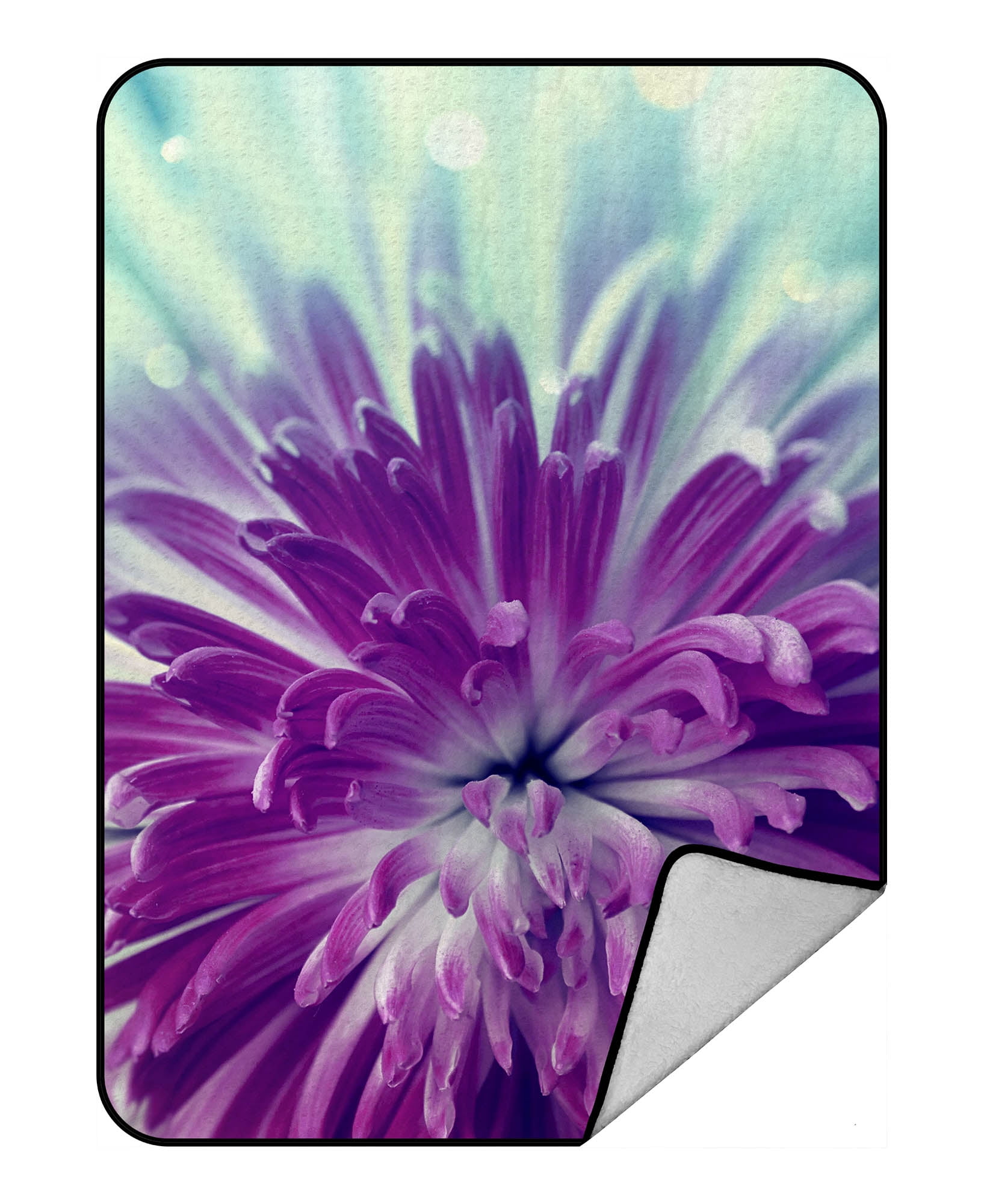 YKCG Big Blooming Flower Purple Violet Flower Blanket Crystal Velvet ...
