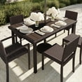 thumbnail image 5 of Martha Stewart 62" Indoor-Outdoor Patio Table with Engineered Wood Top in Brown Rattan Wicker, 5 of 11
