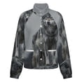 thumbnail image 5 of Jackets for Women Winter Coat Jackets Flannel Stand Collar Jacket(Gray Wolf on Rock,Size:S-4XL), 5 of 7