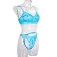 thumbnail image 2 of Encaje sexy conjunto de ropa interior sujetador ropa interior regalo para mujer, azul verde, L 2 piezas Inevent XX000054-37, 2 of 7