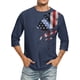 thumbnail image 1 of Men's Solid Color Round Neck Three Quarter Sleeve Top T-shirt4XL, 1 of 4