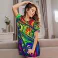 thumbnail image 3 of Fotbe Pride Rainbow Bata de Dormir para Mujer con Estampado, Camisón de Algodón de Manga Corta, Ropa de Dormir Casual, 3 of 6