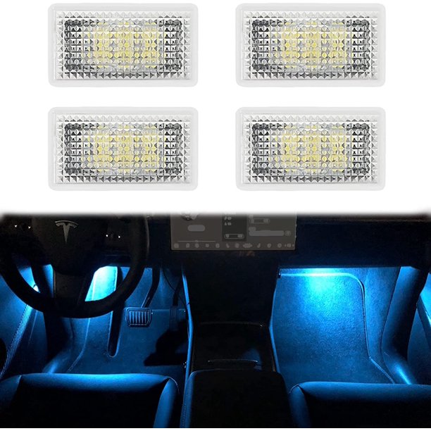 Luz de bienvenida para el portón trasero del Tesla Model S 3 XY RGBW con pedal y luz de color