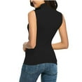 thumbnail image 5 of Ajshakl Black Turtleneck Leisure Plus Size Tops for Women, Top Tee Fit Slim Blouse Shirt Sleeveless Solid Blouse Features:, 5 of 5