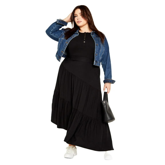 Avenue Women's Plus Size Saskia Tiered Skirt