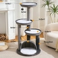 thumbnail image 3 of HITTITE Modern Cat Tree Tower with Scratching Post, 46 Inches Tall Cat Towers with Woven Cat Nests and Cave, Removable Cushions and Massage Brush for Indoor Cats Large Adult., 3 of 7