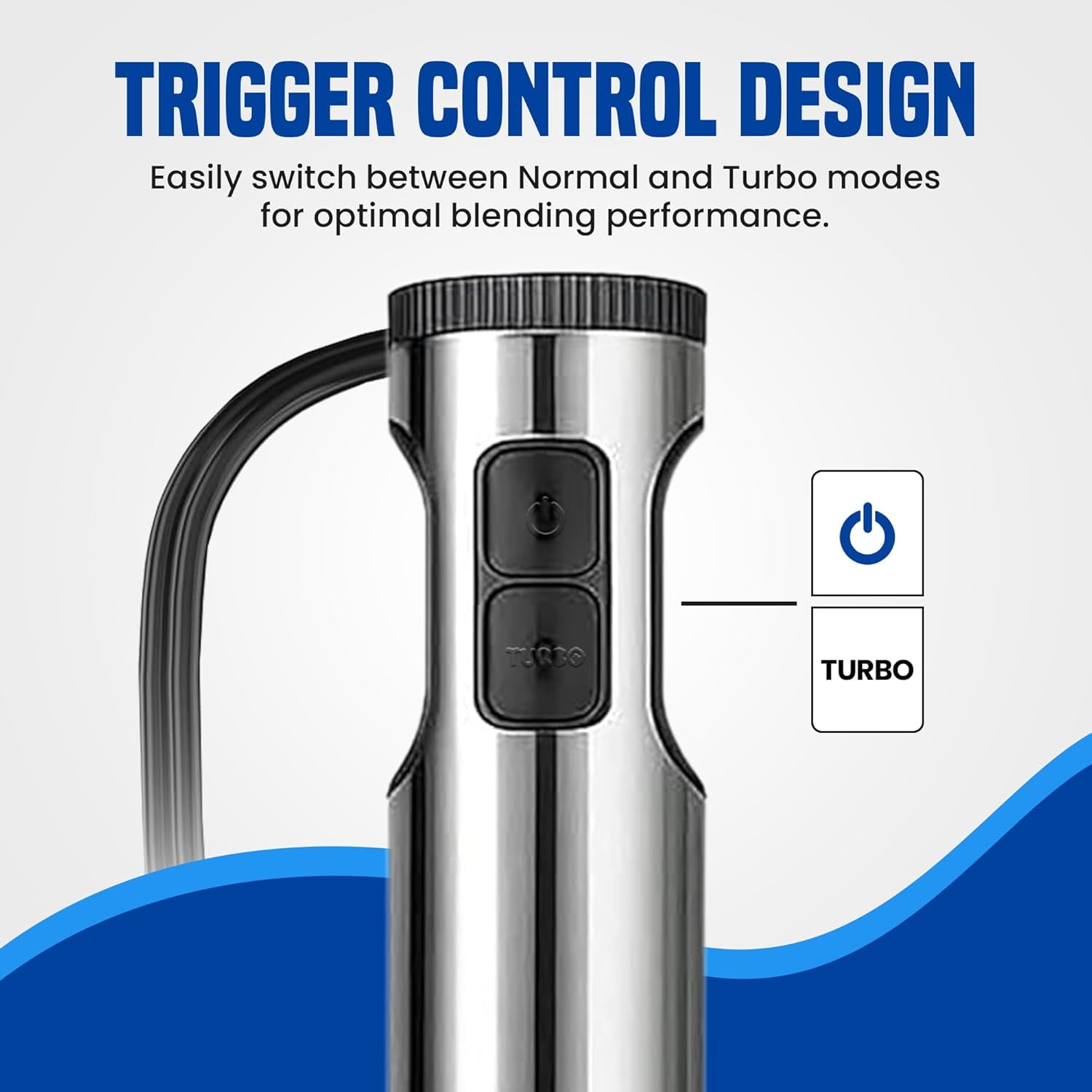 Immersion Blender Handheld 8-Speed Stainless Steel Electric Stick Mixer with Whisk Chopper for Soups Smoothies Sauces Baby Food