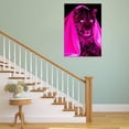 thumbnail image 3 of Mudket Neon Pink Leopard with Silk Veil Black Background Canvas Wall Art, Trendy Modern Glam Wall Prints Waterproof Canvas for Living Room Apartment Home Decor , Framed Ready to Hang - 12"L x 8"W, 3 of 9