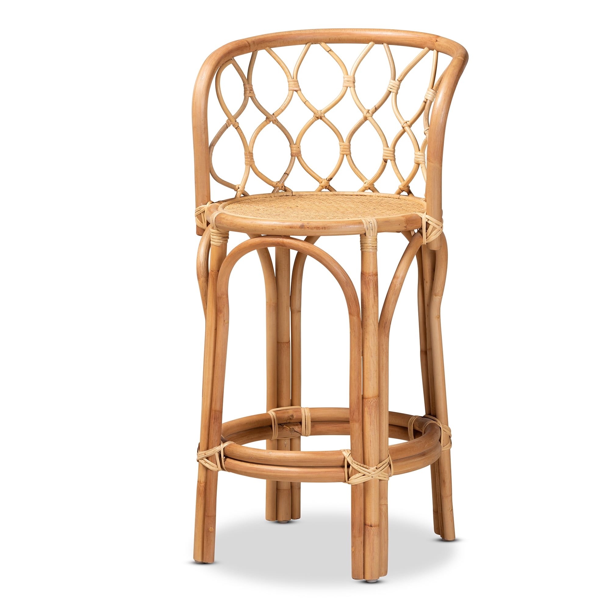 bali & pari Diana Rattan BOHO Counter Stool, Natural