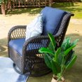 thumbnail image 5 of MeetLeisure 3-Piece Wicker Outdoor Rocking Chairs Wicker Patio Conversation Set; Blue, 5 of 8