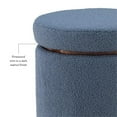 thumbnail image 5 of Linon Hawn Round Padded Storage Ottoman Dark Wood Trim in Blue Gray Sherpa, 5 of 11