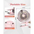 thumbnail image 4 of Rechargeable Table Fan, Mini USB Fan with LCD Display, 5 Speeds, 720 Rotation, Portable Fan, Quiet Fan for Office/Home/Camping with Cable - Pink, 4 of 4