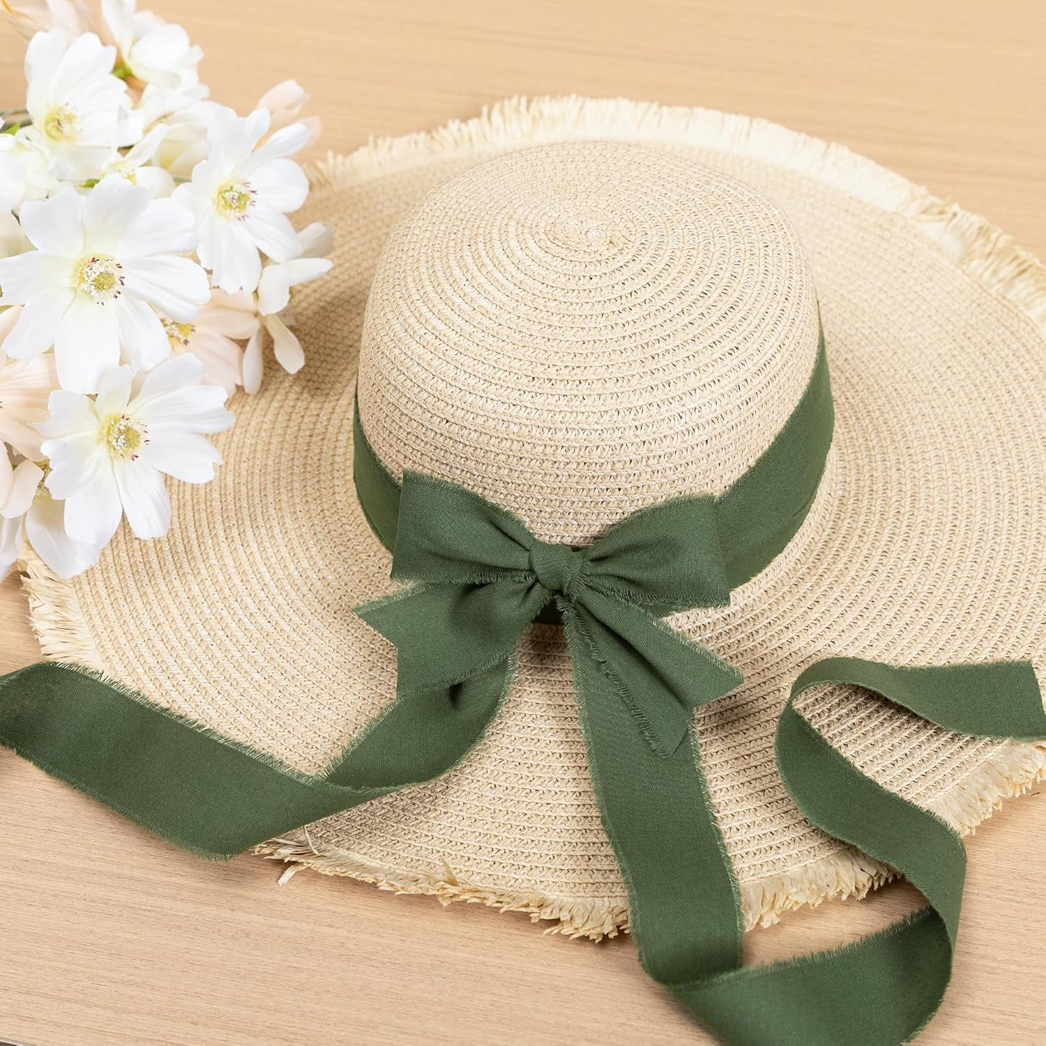 Hunter Green Ribbon for Christmas Tree 1-1/2 Inch Handmade Cotton Frayed Fringe Fabric Ribbons for Crafts Flower Bouquets Wedding Home DIY Decor Christmas Tree, 25 Yards